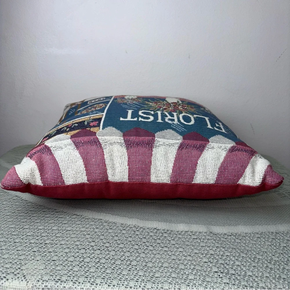 Small Tapestry Flower Shop Florist Floral‎ Design Decorative Throw Pillow 11x11